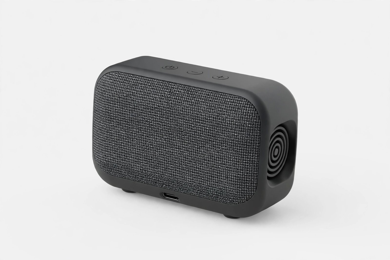 Small portable Bluetooth speaker in a dark finish