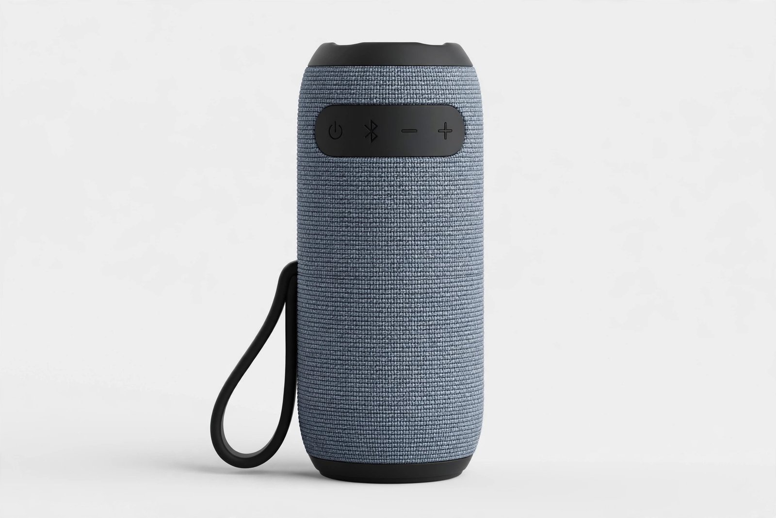 Portable Bluetooth speaker on a plain light background
