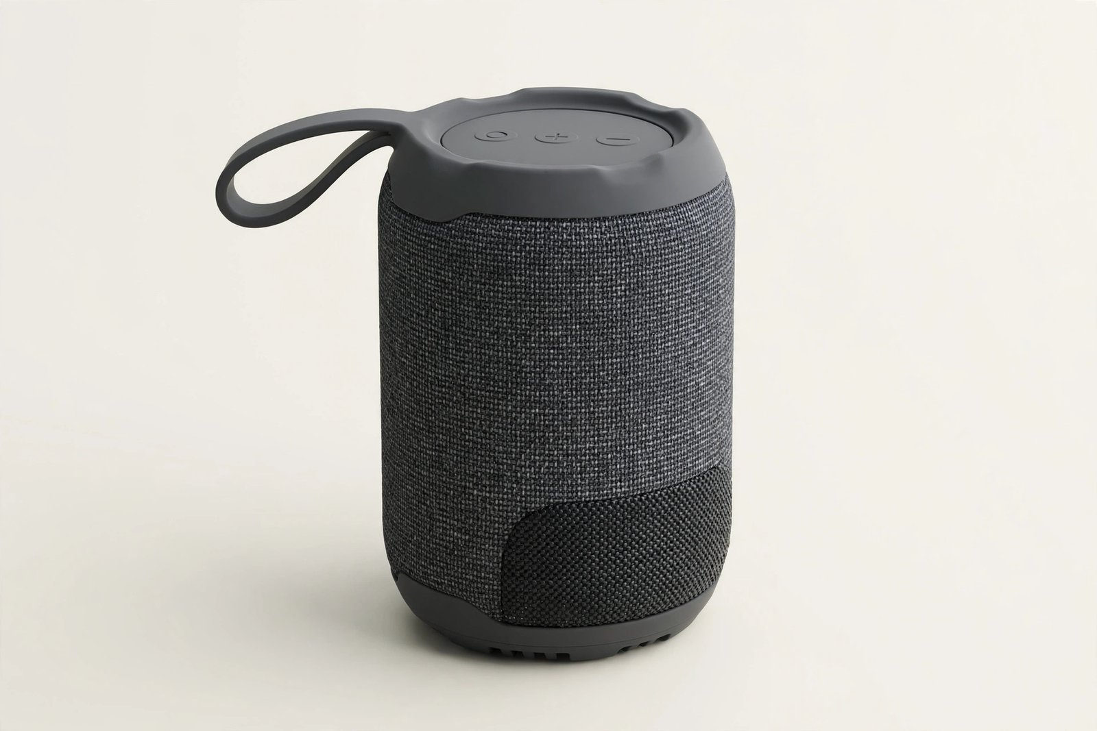 Portable Bluetooth speaker on a plain light background