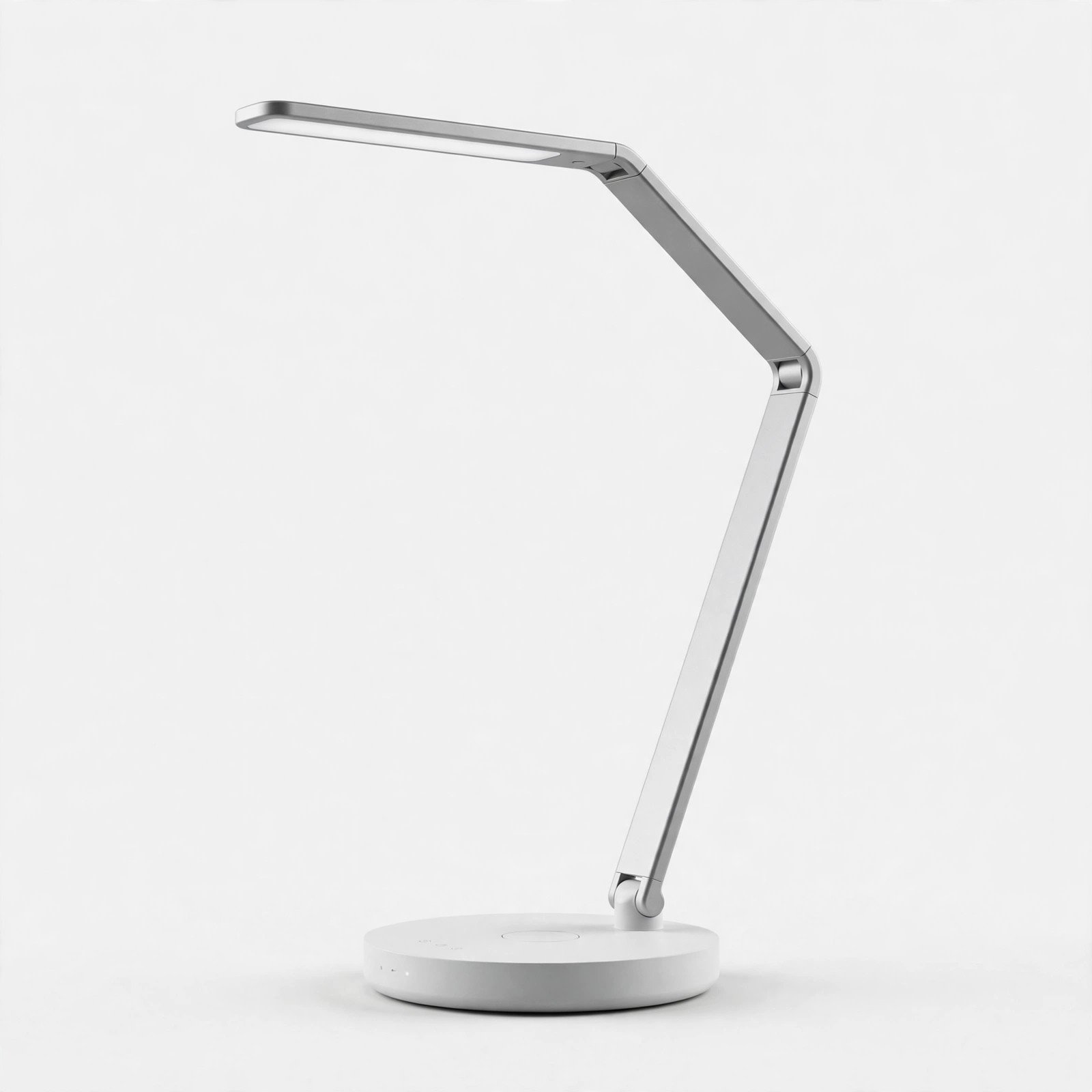 Modern adjustable smart LED desk lamp with a slim arm on a light background