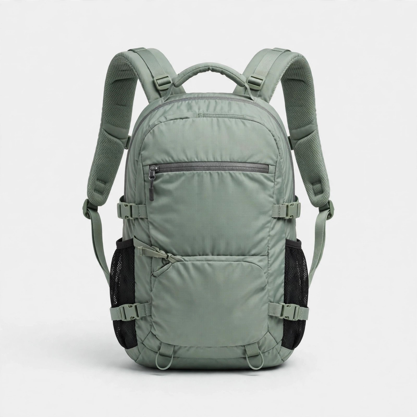 Lightweight travel backpack with padded straps on a plain light background