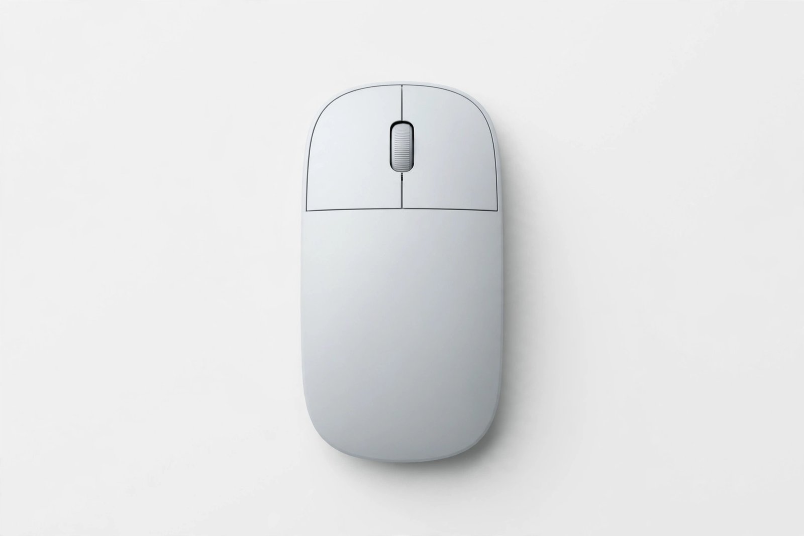 Slim silent wireless mouse on a plain light background